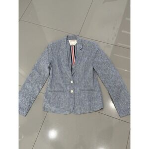 Anthropologie Cartonnier Blue Nautical Looking Blazer Jacket Sz 8